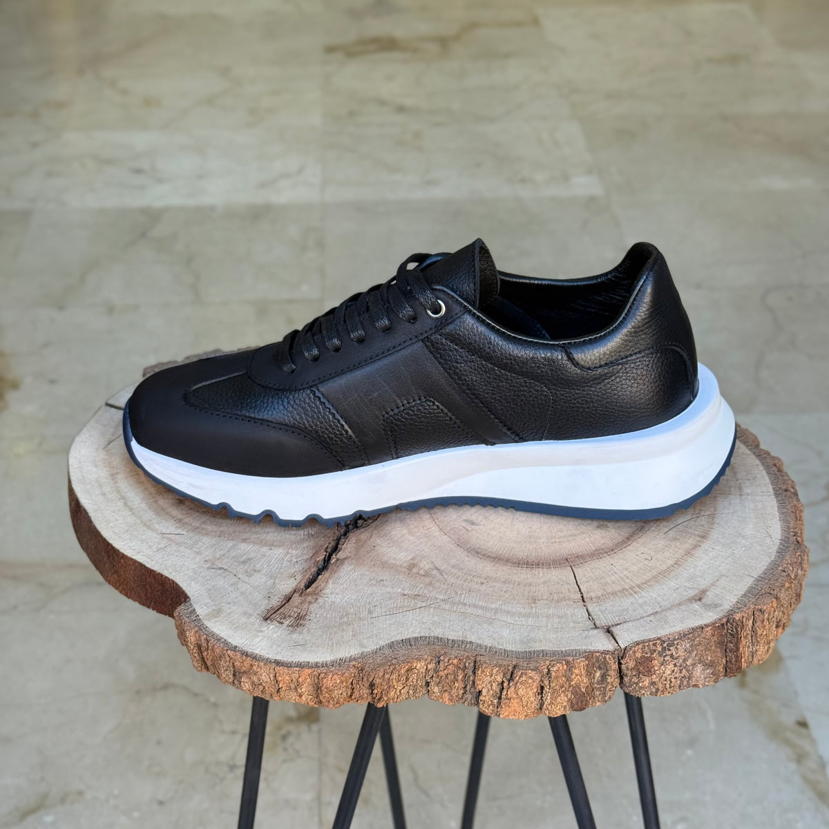 basket en cuir - 926 noir