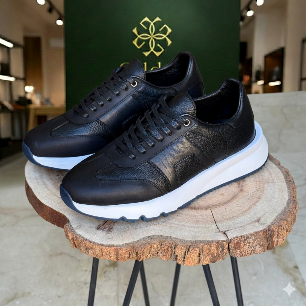 basket en cuir - 926 noir