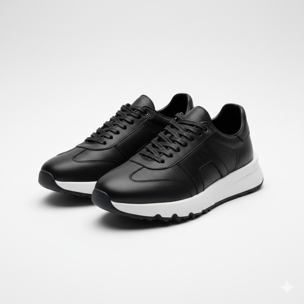 basket en cuir - 926 noir