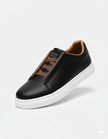 Sneakers cuir au style lisse