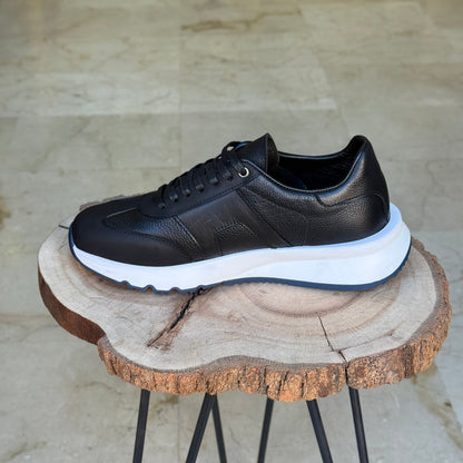 basket en cuir - 926 noir